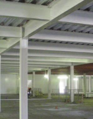 SEMI-EXPOSED STRUCTURAL STEEL SOLVENT-BASED NO LONGER REQUIRED Unprotected structural steel is vulnerable to weather when fully exposed during construction.
