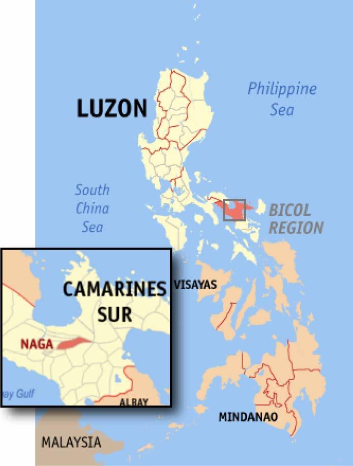 Context Not centrally located 377 kms south of Manila (national capital), 380 kms north of Cebu (2nd biggest urban center) The core of Metro Naga A fast-growing area comprised of 15