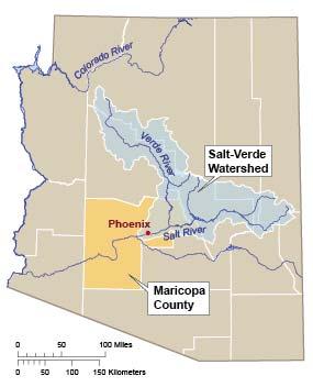 combined. Central Arizona Project (CAP) water represents surface runoff from the Colorado River watershed.