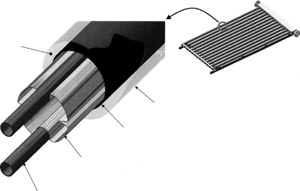 543 Fig. 3 A sketch of the evacuated solar collector used in CO 2 -based Rankine cycle Fig.
