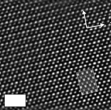 Workshop 23 Figure : High-resolution transmission electron microscope image of pure Au-ordering in CIG.