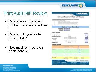 pot The Print Audit 6 presentation will help you to simply explain print management and the key selling features and value proposition of Print Audit 6.