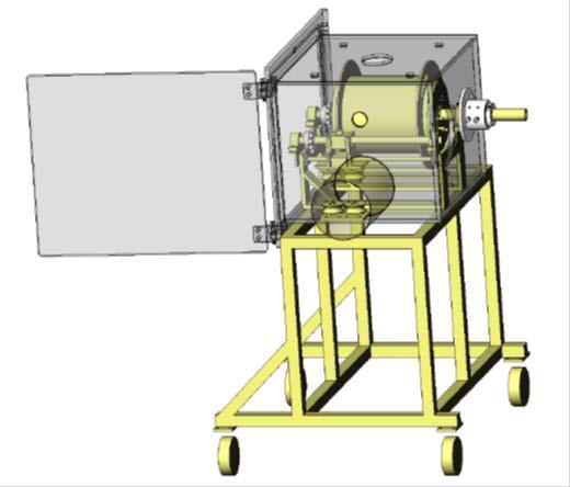 Deposition System Moving Mechanism Cables moving the magnetron assembly with its electrical