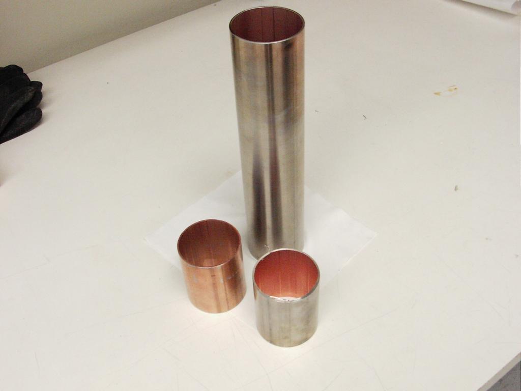 Coating 49cm long tubes (2 μm below); cut
