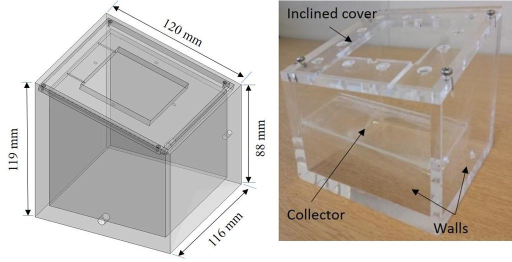 Chapter Three: Design and Construction of the Thermoelectric Distillation System Figure 3.21: Chamber s frame including the inclined cover. All walls are made of 8 mm clear Plexiglas sheets.