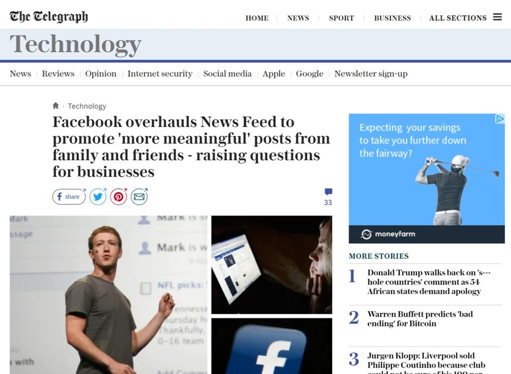 Facebook news feed changes will result
