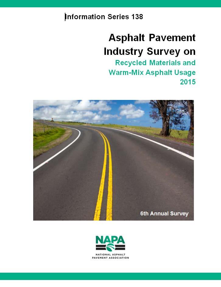 Information Series 138 6 th Annual Asphalt Pavement Industry Survey on Recycled Materials and Warm-Mix Asphalt