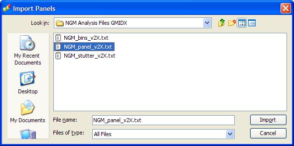 Set up GeneMapper ID-X Software for data analysis c. Navigate to, then open the NGM Analysis Files GMIDX folder that you unzipped in step 1 on page 64. 5. Select NGM_panel_v2X, then click Import.