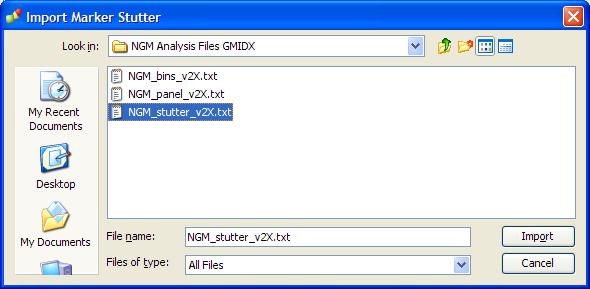 Section 4.1 Data Analysis 10. View the imported marker stutters in the navigation pane: a. Select the NGM_panel_v2X folder to display its list of markers in the right pane. b.