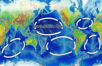 Plastic and other debris accumulates in huge ocean gyres (circulating fluid) The Great Pacific Garbage Patch, also described as the Pacific Trash Vortex, is a gyre of marine litter in the central