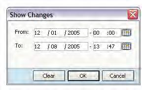 Identify configuration changes 1) 1) Select Select change change history history window