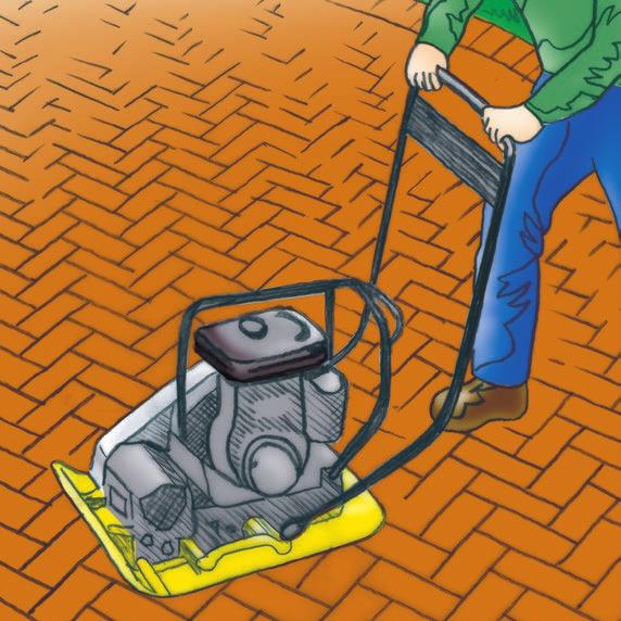 14 Remove Excess Polymeric Sand Using a fine bristle broom or leaf blower, remove any excess polymeric sand from paver s surface (without
