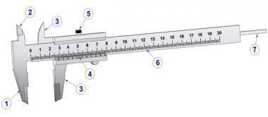 dan labelkan bahagian micrometer luar [7 marks] [7 markah] (c) Explain THREE (3)