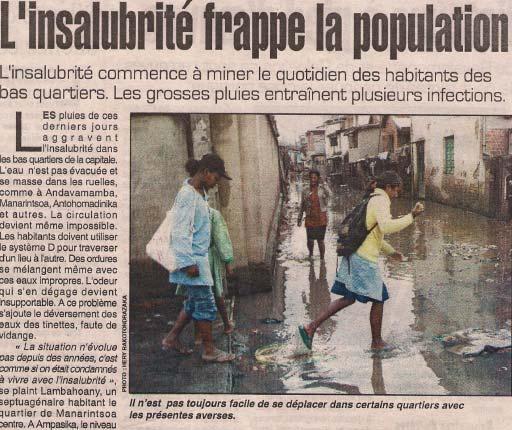 Vetiver to improve water quality at Antananarivo Antananarivo, with 2 millions inhabitants, has no proper water treatment facilities.
