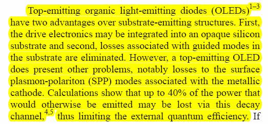 Top-emitting organic LEDs Active layer Alq3 is pumped by a diode laser @ 410 nm