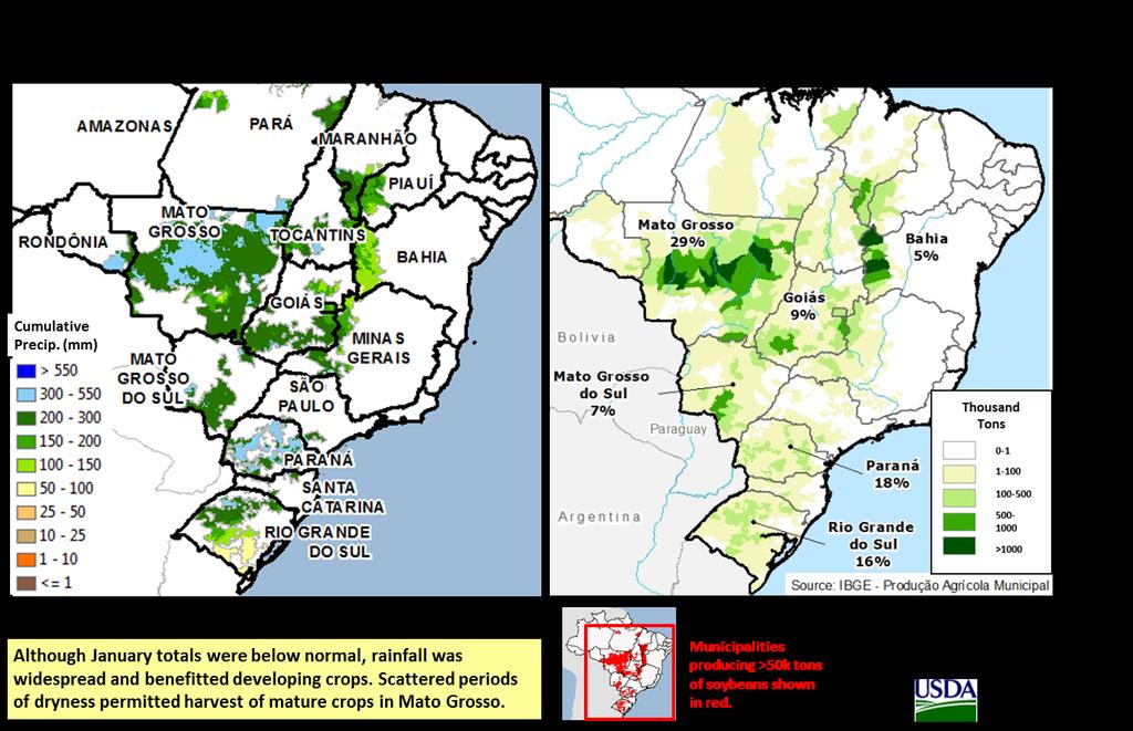 United States Department of Agriculture Foreign Agricultural Service Circular Series WAP 2-18 February 2018 World Agricultural Brazil Soybeans: Another Bumper Crop in the Making Brazil soybean