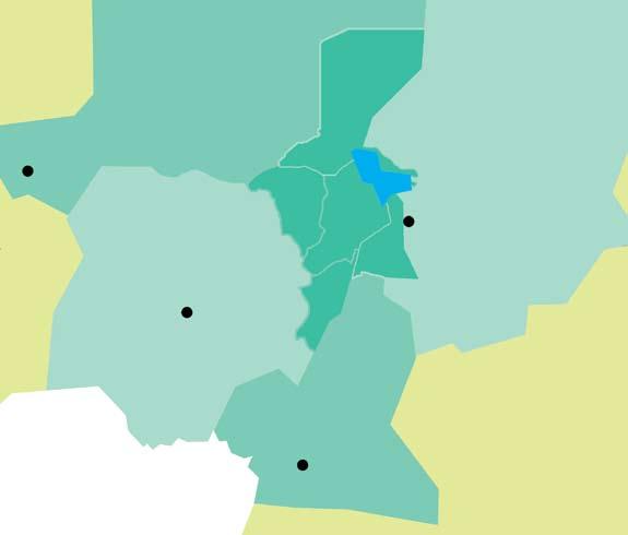 A REGION IN CRISIS MALI NIAMEY Lagos NIGER NIGERIA DIFFA DIFFA YOBE BORNO Maiduguri Damaturu ABUJA Diffa ADAMAWA LAC LOGONE- AND-CHARI CAMEROON YAOUNDÉ Area and key centers of CRS activities