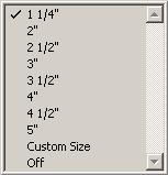 The top casing dimensions can also be defined on this tab page. The width of head casing can be different from the side casing.