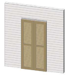 Decorative Shutters on Two Sides Functional Shutter on One Side Functional Shutter Closed Functional shutters can be opened and closed with the parameter Close Shutter.