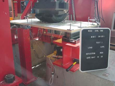 The Load was applied to the panel through a 2000 kn (450 kips) capacity actuator with a rate of 2.5 mm/min (0.1 in/min).