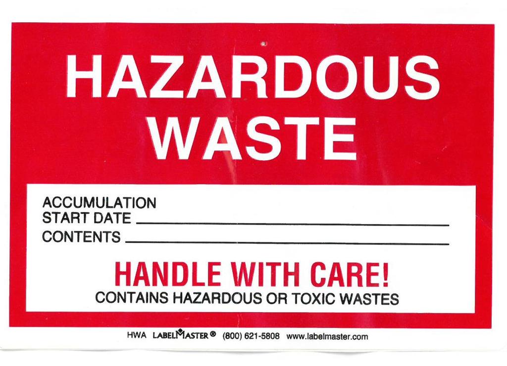 Chemical Waste Labeling This was the old Hazardous Waste label used by NJIT in the past.