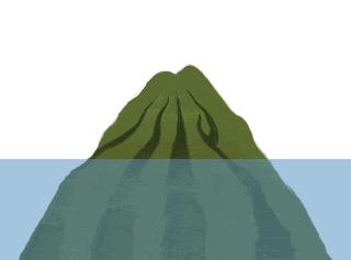 Or other forms, e.g. Atolls This animation shows the dynamic process of coral atoll formation.