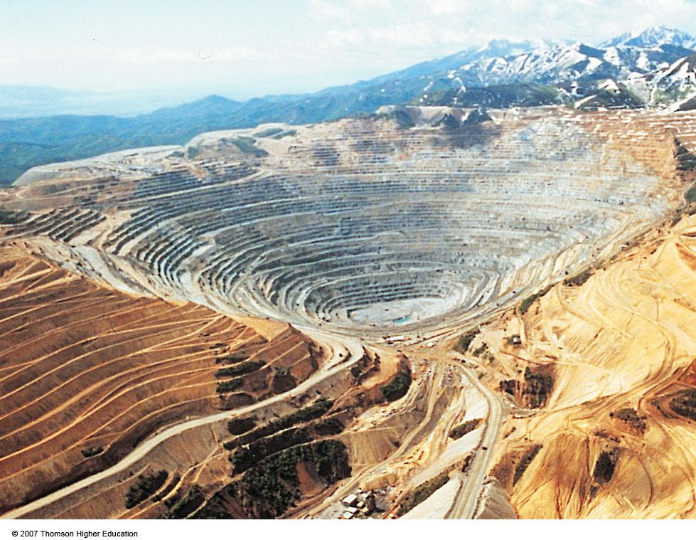 Open-pit Mining Toxic groundwater can accumulate at the bottom.