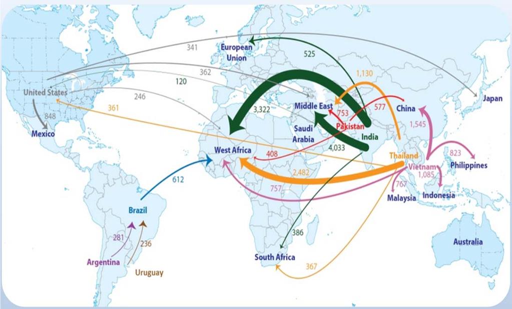 Major Global Trade Flows: 2011 13 Source: GTIS, Global Trade Atlas