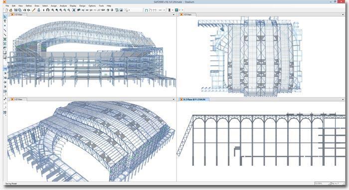 Plans and Elevations Plan and elevation views are automatically generated at every grid line to allow for quick