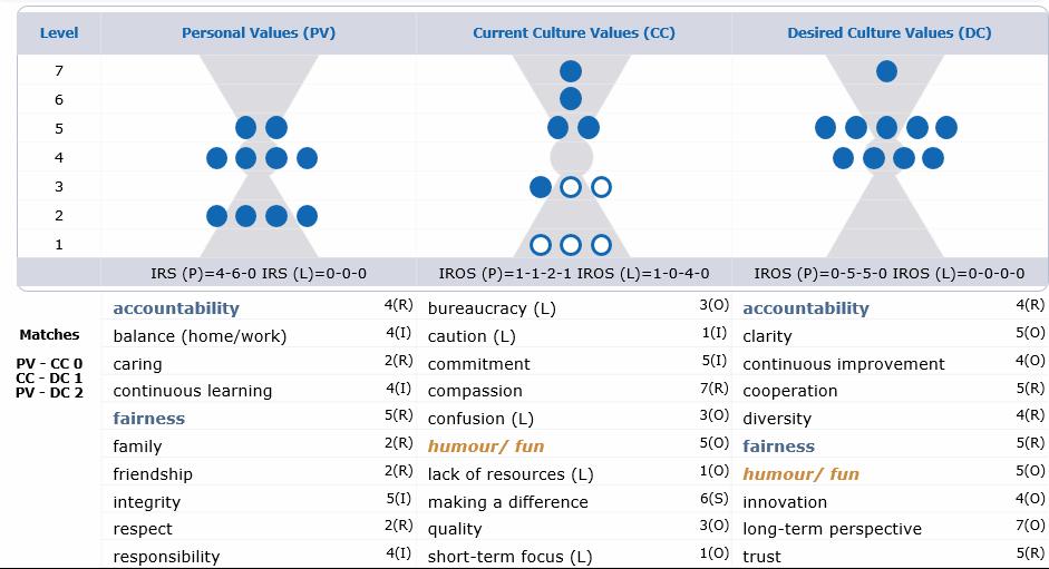 Commentary on the IVA The Individual Values Assessment (IVA) provides significant insight into the alignment of an individual s personal values with those of the organisational culture they are