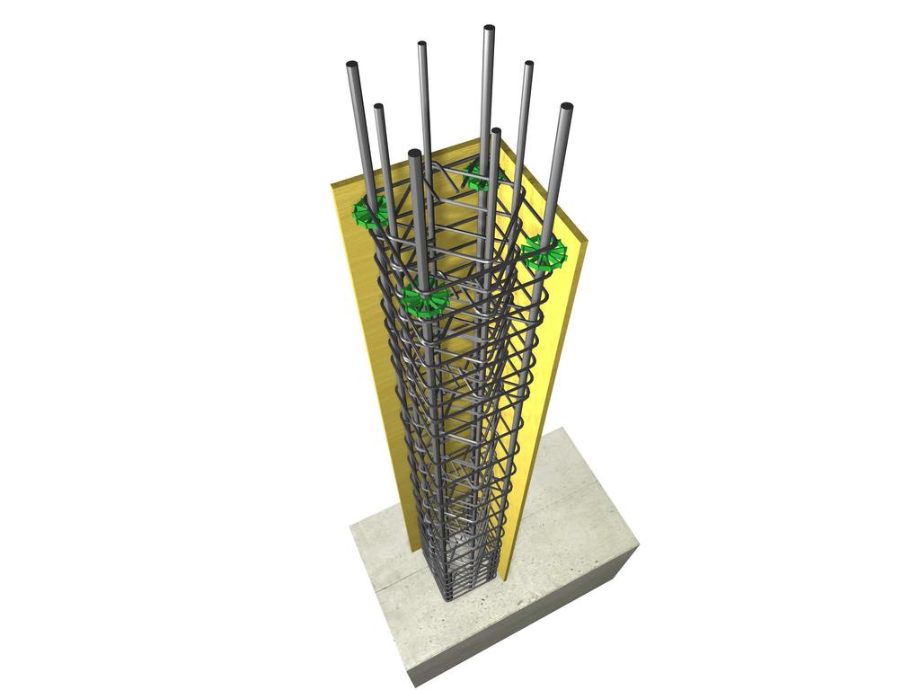 Volume Α Especially for columns, the use of spacers for creating the required cover depth helps in the proper centering of the vertical rebars.