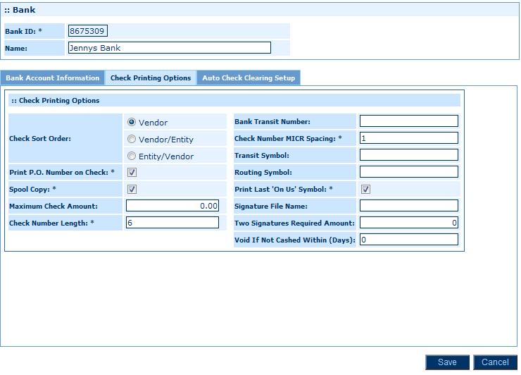 Module 2: Setting Up General Ledger Check Printing Options Page 6.