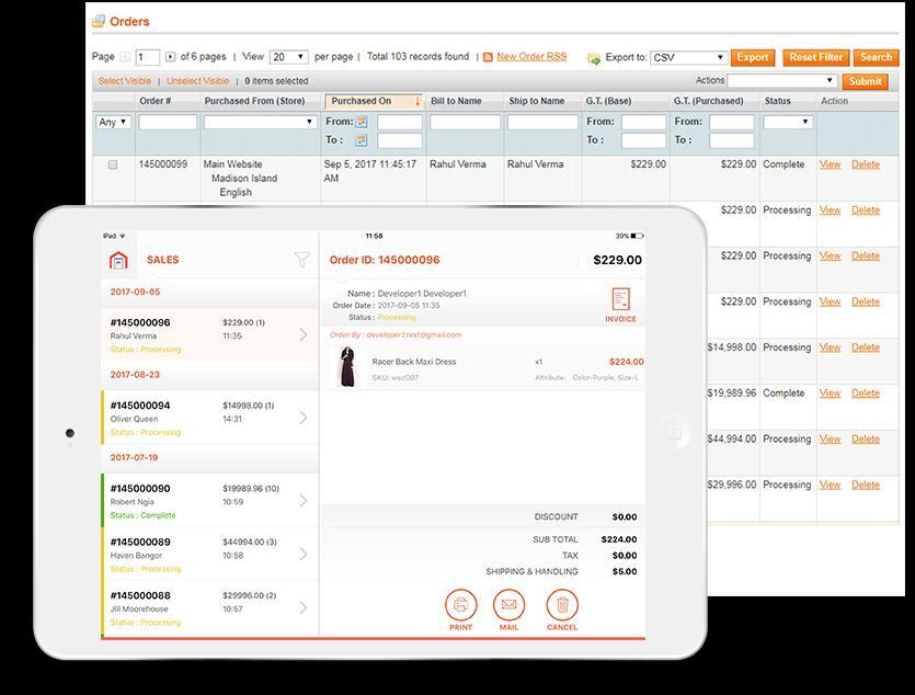 Manage Sales Order To manage Sales Order go to Sales -> Orders. A grid of Sales Orders with its details will be displayed.
