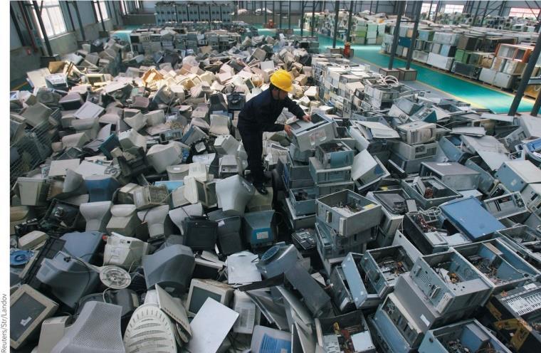 Waste electronics Computers replaced every ~18-24 months Perceived and often obsolete soon E-waste electronic waste of high quality plastics and metals that comprise computers (and