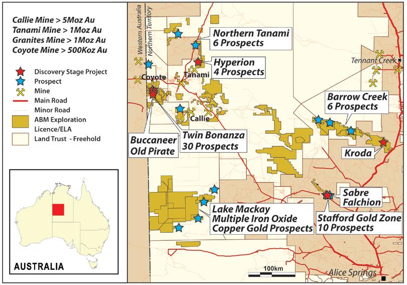About ABM Resources ABM Resources is an exploration company developing several gold discoveries in the Tanami-Arunta region of the Northern Territory of Australia.