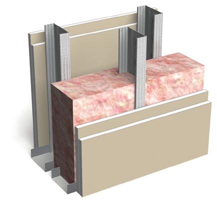 5/8" Type X 2 layers 2 layers on RC-Deluxe R-13 unfaced** 24" 61 5 1-5 / 8 " S t u d C h a s e S O U N D A s s e m b l i e s Two parallel rows STC rating Gypsum type Side A Side B Insulation type