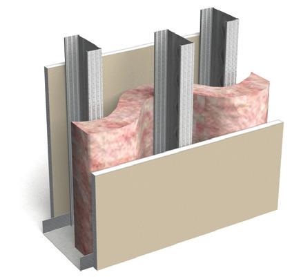 61 6 2-1 / 2 " S t u d C h a s e S O U N D A s s e m b l i e s Staggered in opposite walls STC rating Gypsum type Side A Side B Insulation type Stud spacing Partition type 5/8" Type X 1 layer 1 layer
