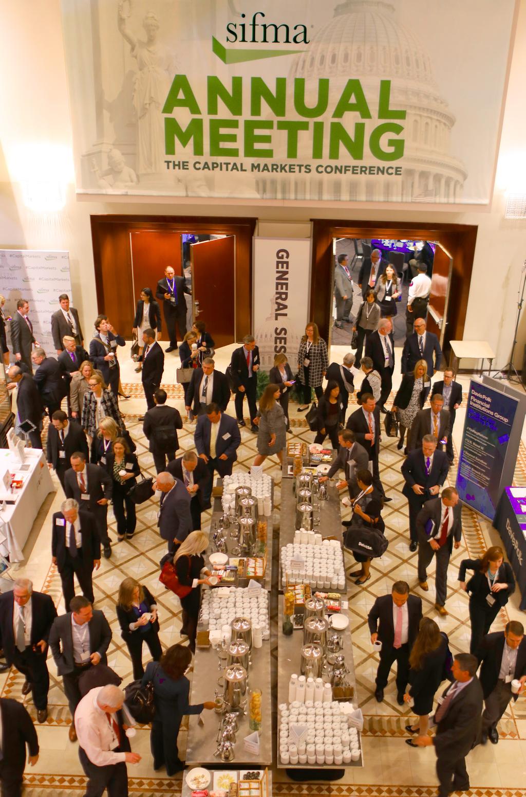 ANNUAL MEETING 2018 An Overview of SIFMA s Annual Meeting 2018 Each fall, SIFMA s Annual Meeting gathers for candid one-on-one conversations and in-depth breakout sessions on the state of our capital