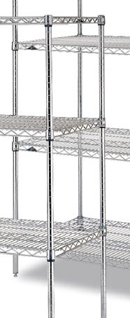 Zinc Chrome Racking - Olympic Zinc Chrome shelving & racking system Open wire design shelves allowing for the free circulation of air, improved visibility & light penetration Chromate posts & shelves