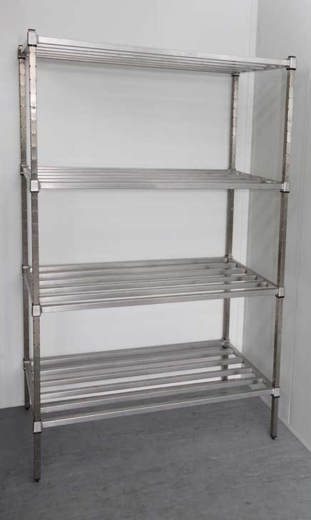 Dunnage shelving is used to store heavy items off the floor. For loads up to 400kg use post style dunnage shelving.