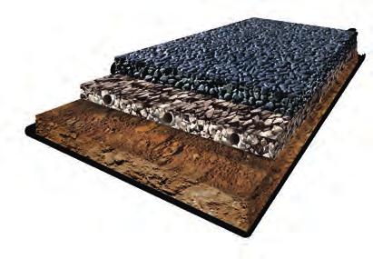 Pervious aggregate sub-base Pervious aggregate sub-base Impermeable membrane This system allows all water falling onto the pavement to permeate through the TOPMIX PERMEABLE surface layer, pass