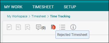 13. Rejected Timesheets If the timesheet information entered is not appropriate, the approver/project manager can reject the timesheet.