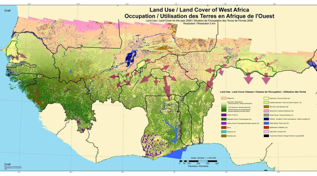 Major agroforestry regions in West