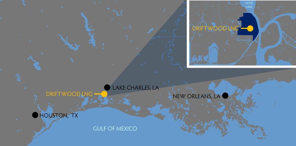 Driftwood LNG: ~26 mtpa LNG export facility in Louisiana Land: 1,000-acre site near Lake Charles, LA Liquefaction Nameplate