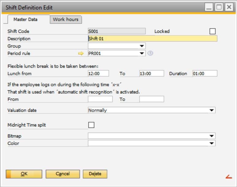 Master Data Setup: The shift definition is specific master data used mainly in the Attendance module and also, in production to limit the resource production time.