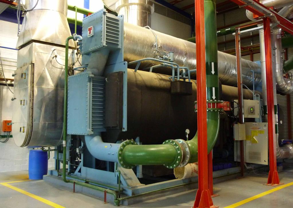 Production of chilled water The heat produced by the cogeneration engines can be used to supply the heating demand or to produce cooling by means of absorption chillers.