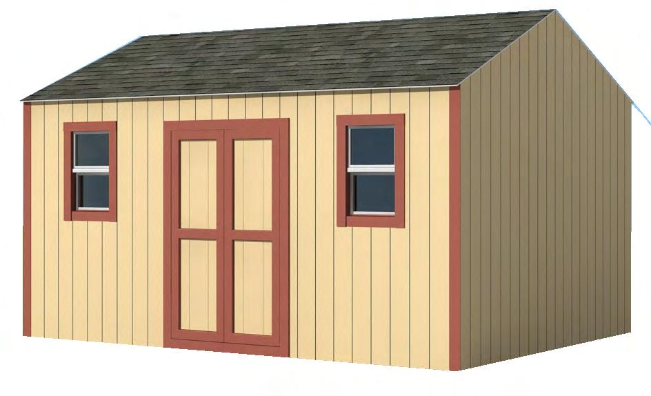 entry sheds, plus 7 high side walls, all sizes 6/12 roof pitch Drip edge 7/16 roof sheathing Fiberglass