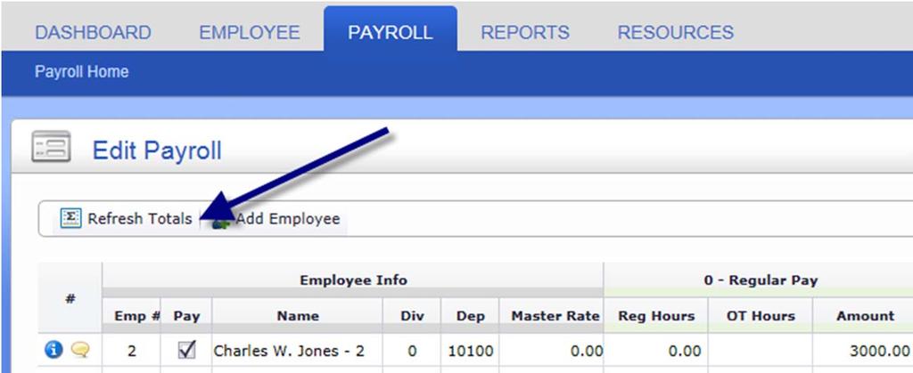 Once you have completed payroll entry just click