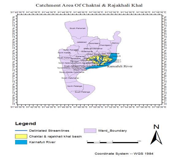 14 municipality wards lie within the catchment area of Chaktai and Rajakhali and their branch khals shown in Figure 1.