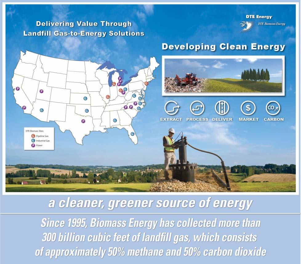 Power and Industrial: DTE Biomass Energy DTE Biomass Energy creates value for its customers by: Working with customers to harvest harmful greenhouse gas before it becomes a pollutant